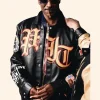 Snoop Dogg X Pittsburgh Steelers Leather Jacket Front Image