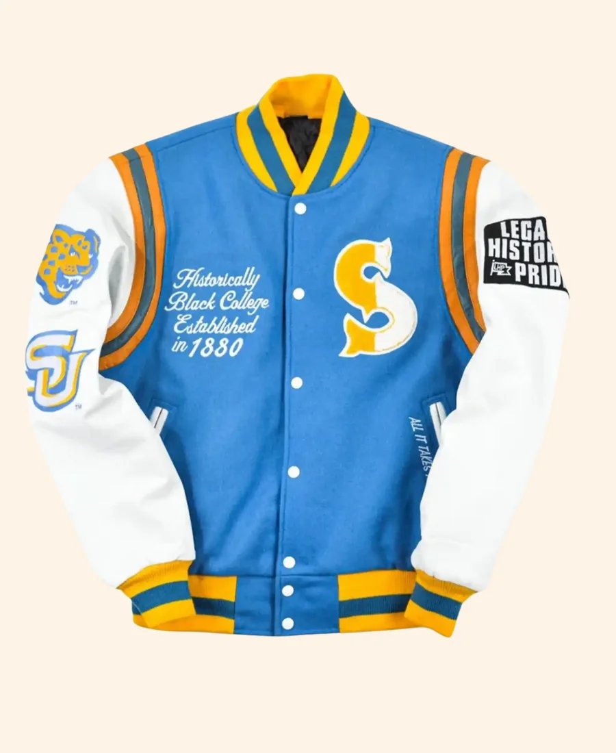 Southern University Motto Varsity Jacket Front Image