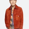 Squid Game 2 Premiere Lee Jung Jae Suede Leather Jacket Front Image