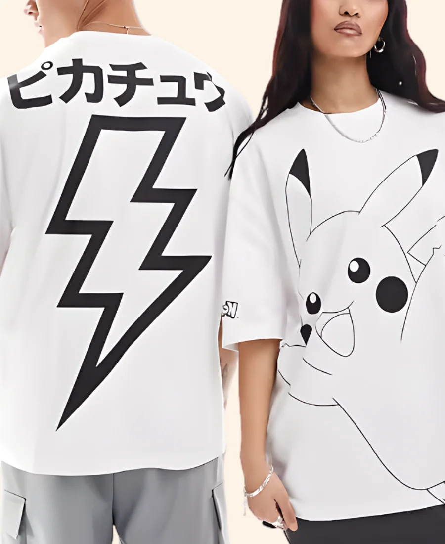 Stacey And Joe S02 Pokemon Pikachu T-Shirt Front & Back Image