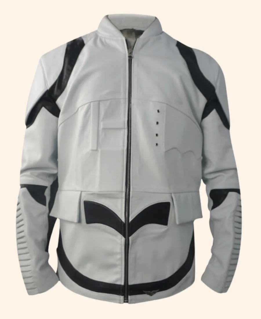 Star Wars Stormtrooper Armor Leather Jacket White Front Image