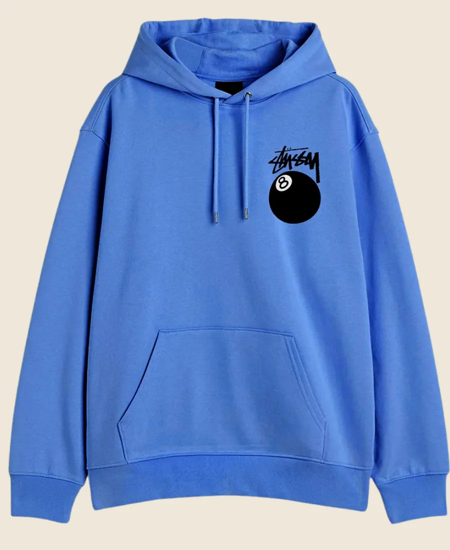 Stussy 8 Ball Hoodie Blue Front Image