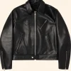 Stussy Biker Leather Jacket Front Image