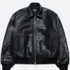 Stussy Flight Leather Jacket Front Image