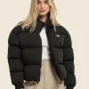 Stussy Graffiti Black Puffer Jacket Front Image