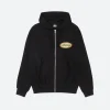 Stussy X Our Legacy Work Shop Oval Black Hoodie Front Image