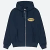 Stussy X Our Legacy Work Shop Oval Hoodie Blue Front Image