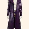 Suicide Squad Joker Leather Trench Coat Front Image