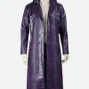 Suicide Squad Joker Purple Leather Coat Front Image