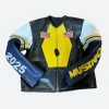 Super Bowl Lix Mustard Leather Jacket Front Image