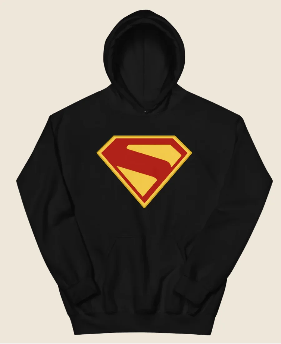Superman 2025 Hoodie Black Front Image