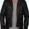 Supernatural S12 Lucifer Vince Leather Jacket Front Image