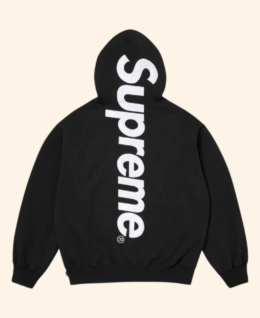 Supreme Applique Hoodie Black Back Image
