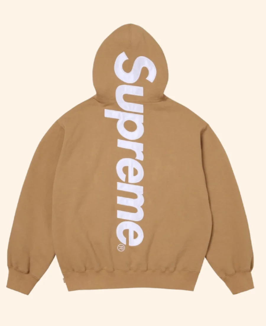 Supreme Applique Hoodie Brown back Image