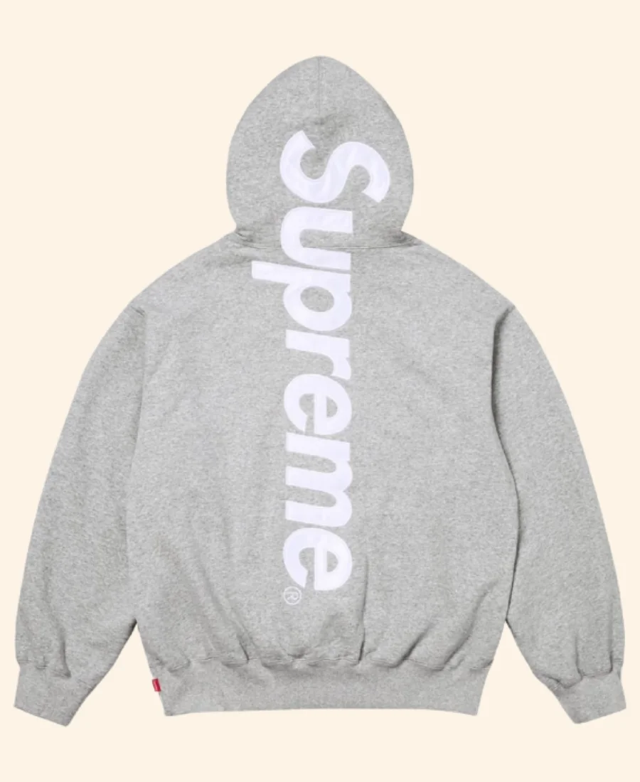 Supreme Applique Hoodie Grey Back Image