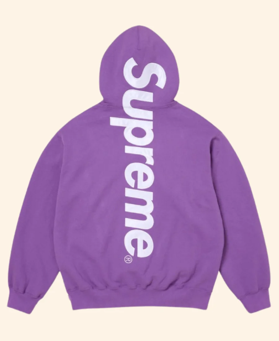 Supreme Applique Hoodie Purple Back Image