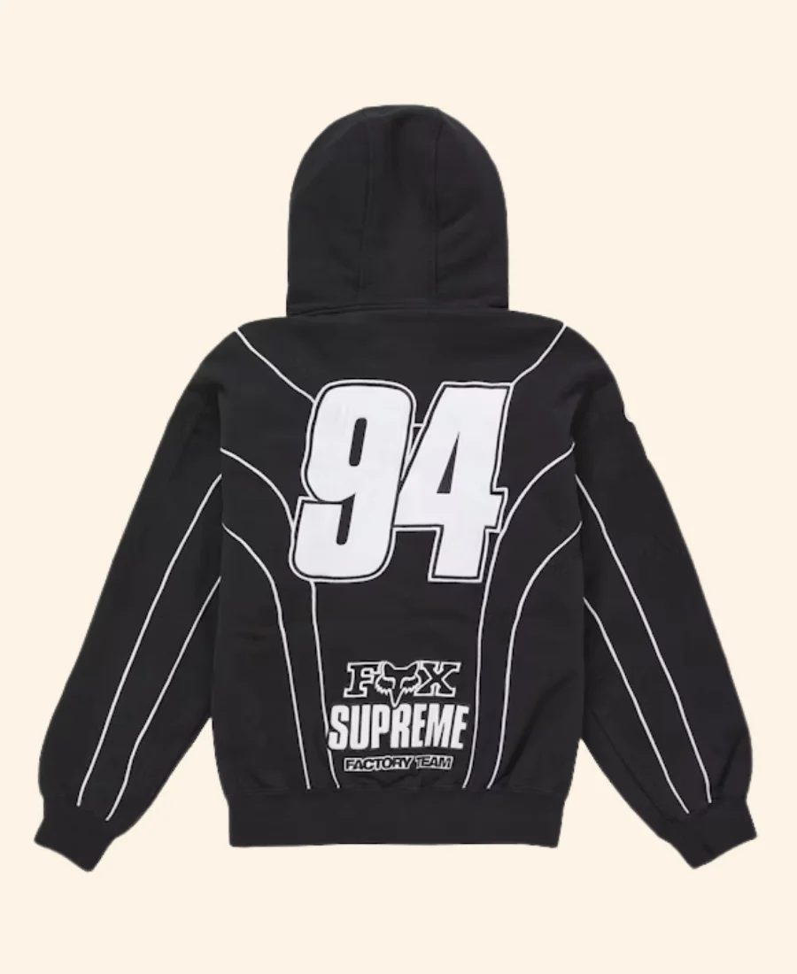 Supreme Fox Racing Jacket Black Back Image