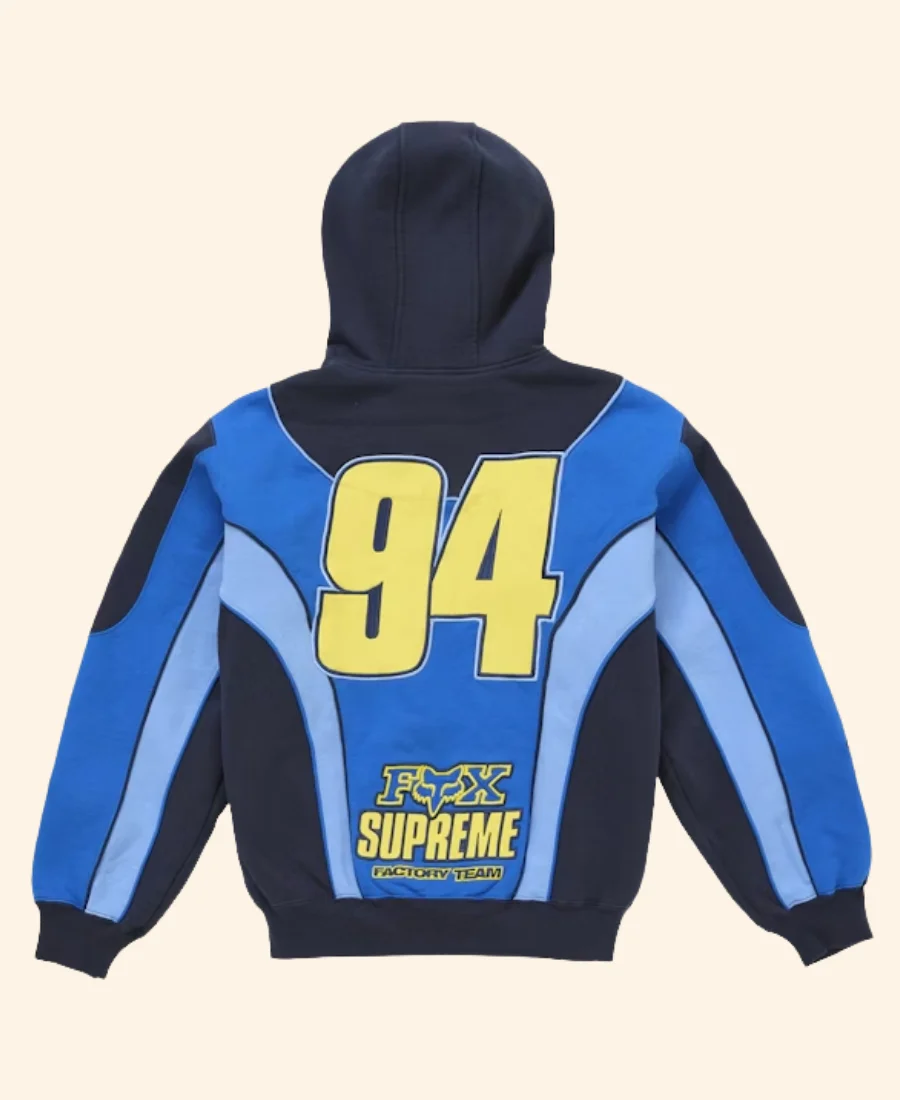 Supreme Fox Racing Jacket Blue Back Image
