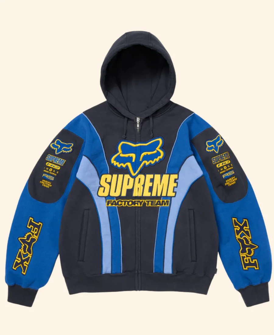 Supreme Fox Racing Jacket Blue Front Image