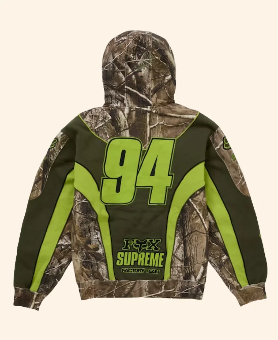 Supreme Fox Racing Jacket Brown Back Image