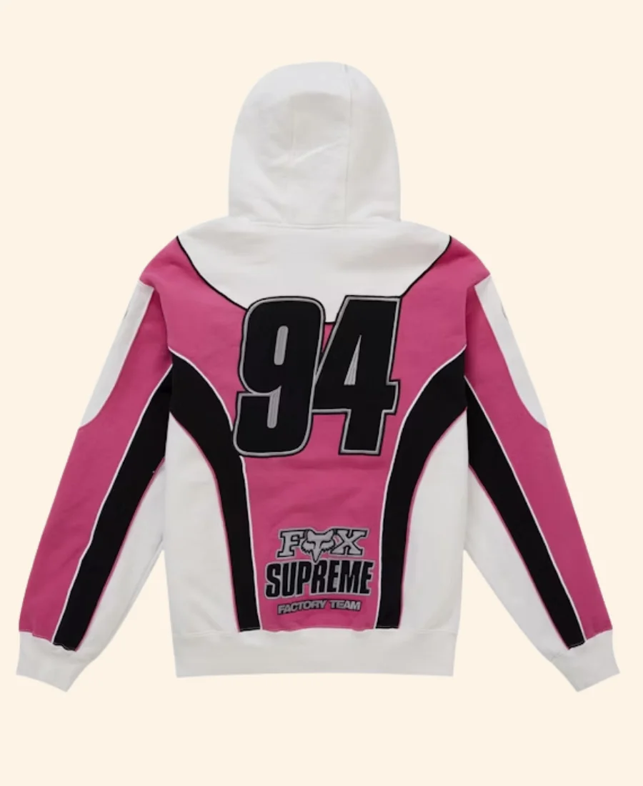Supreme Fox Racing Jacket Pink Back Image