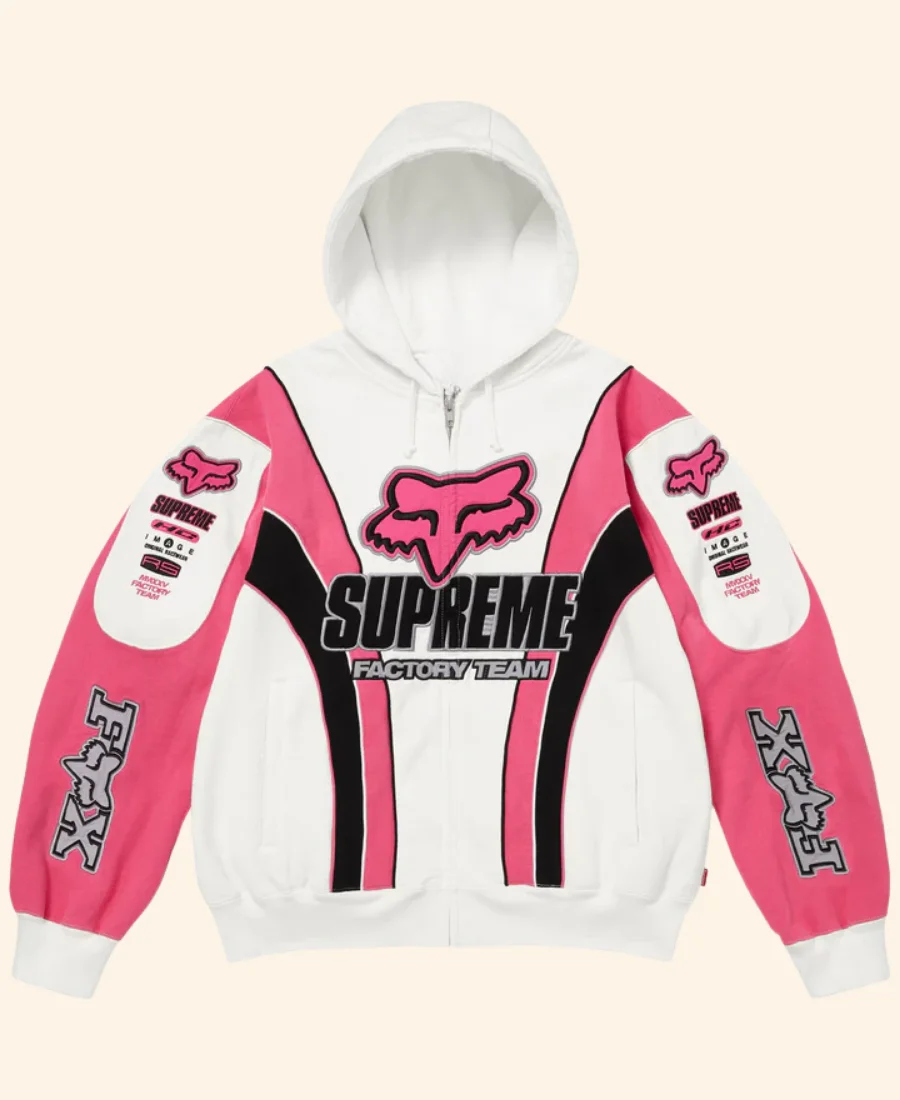 Supreme Fox Racing Jacket Pink Front Image