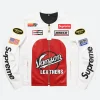 Supreme Vanson Star White Leather Jacket Front Image