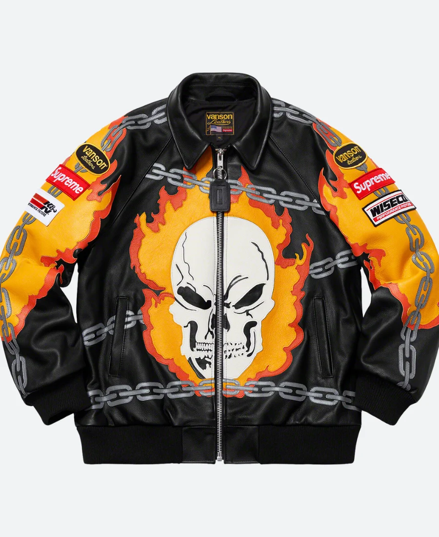 Supreme Vanson X Ghost Rider Leather Jacket