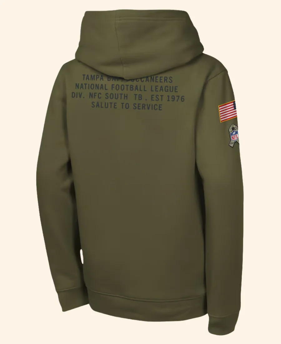 Tampa Bay Buccaneers Todd Bowles Salute To Service Hoodie Back Image