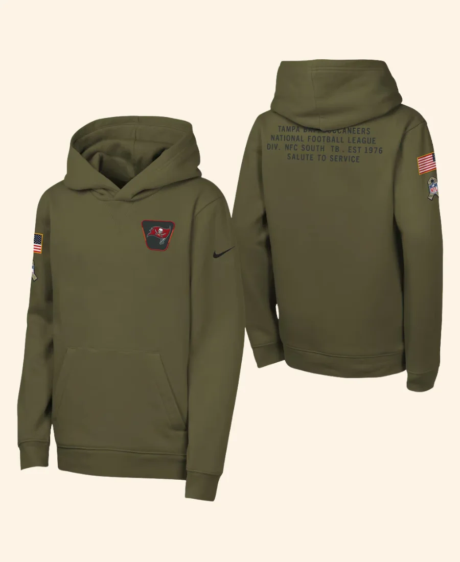 Tampa Bay Buccaneers Todd Bowles Salute To Service Hoodie Front & Back Image