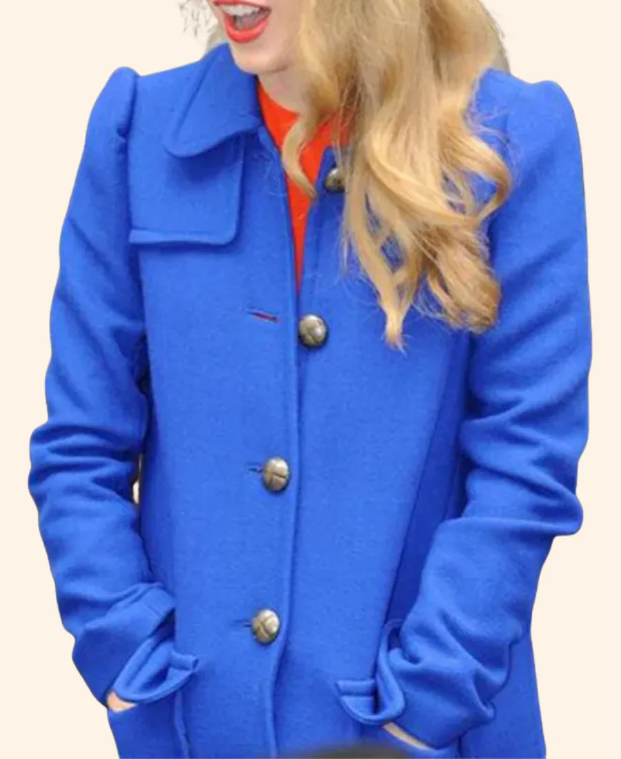 Taylor Swift Blue Coat Zoom Image