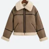 Taylor Swift Shearling Leather Jacket Front Image