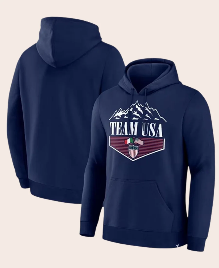 Team USA 2026 Winter Olympics Diamond Hoodie Front And Back Image