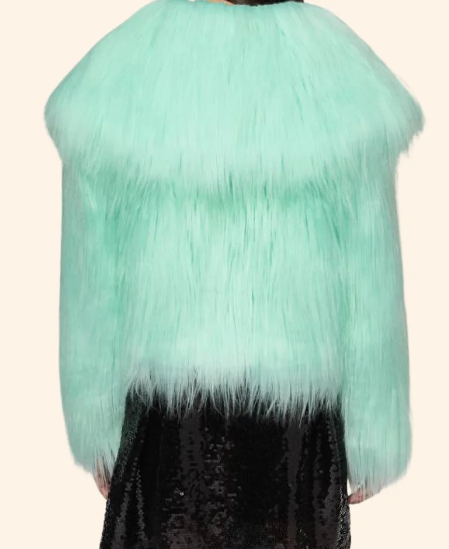 The Life Of A Showgirl Taylor Swift Fur Jacket Back Image