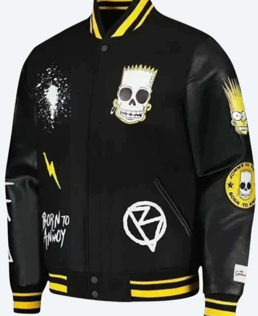 The Simpsons X Born To Annoy Varsity Jacket