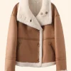 The Summer I Turned Pretty Belly Suede Leather Shearling Jacket Front Image