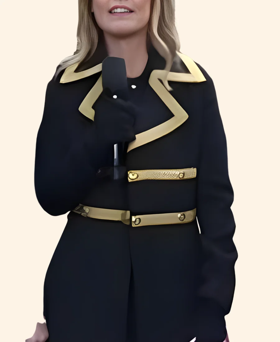 The Today Show Savannah Guthrie Metallic Trim Coat Celebrity Image