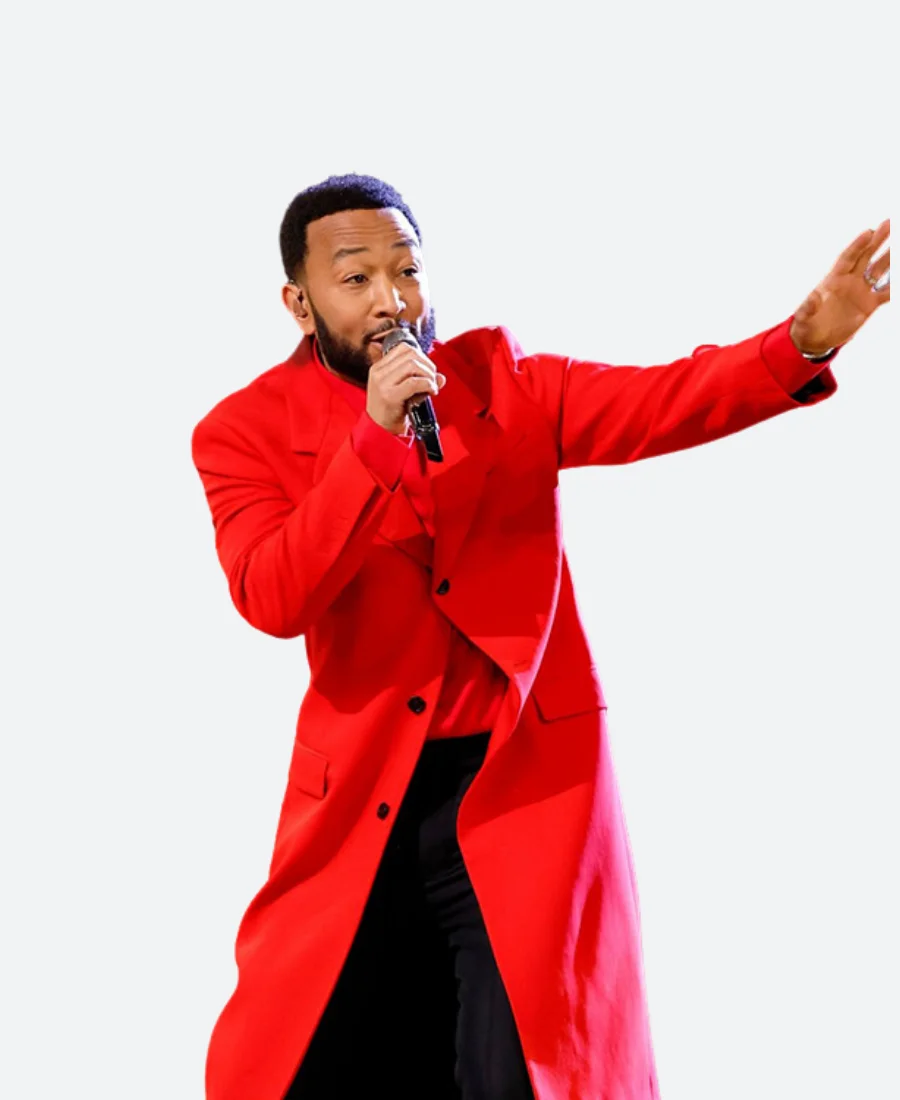 The Voice John Legend Red Long Coat