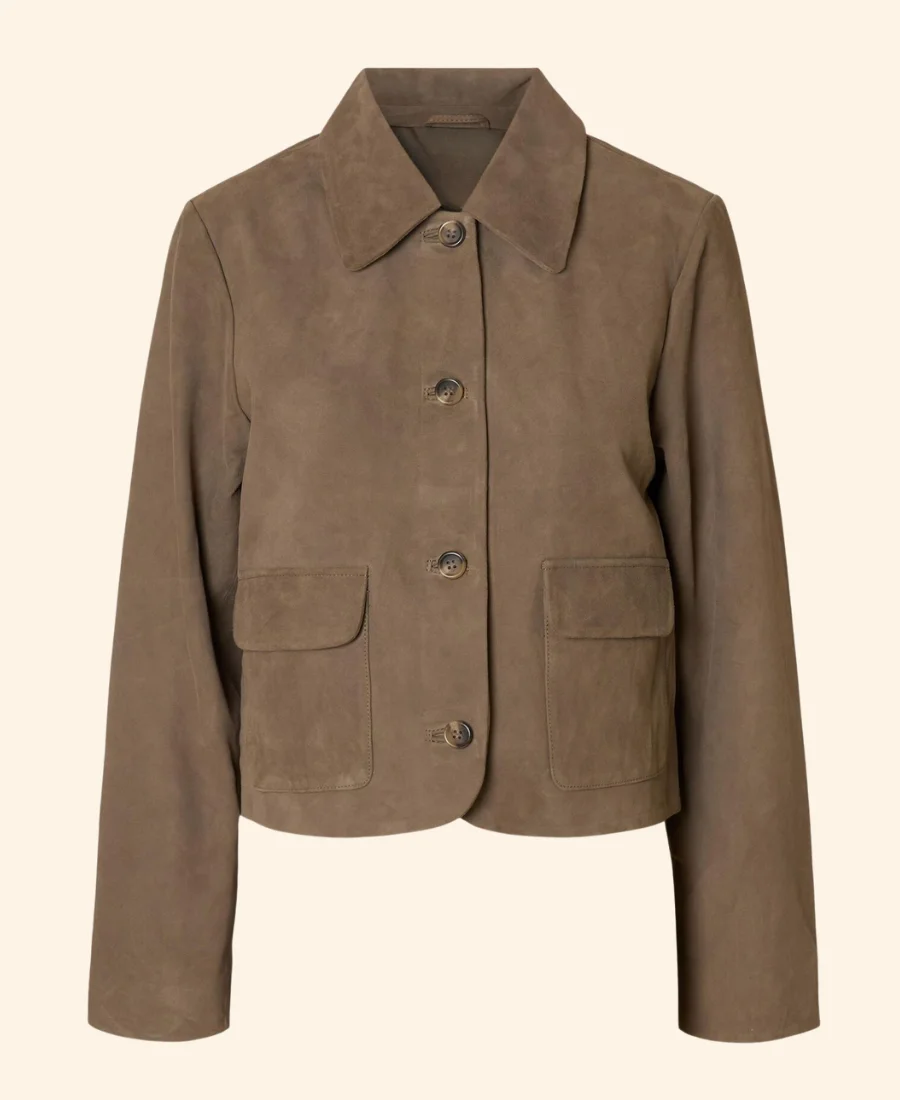 The Walking Dead Daryl Dixon S03 Isabelle Carrière Suede Leather Jacket Front Image