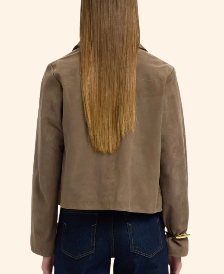 The Walking Dead Daryl Dixon S03 Isabelle Carrière Suede Leather Jacket back Image