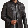 The Walking Dead Governor Leather Jacket Front Image