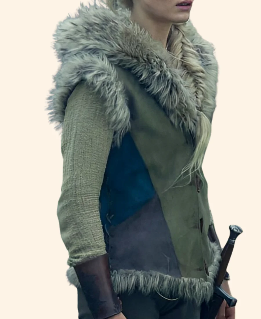 The Witcher S04 Ciri Suede Leather Fur Vest Character Image