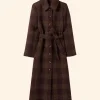 The Woman In Cabin 10 Keira Knightley Checked Coat Front Image