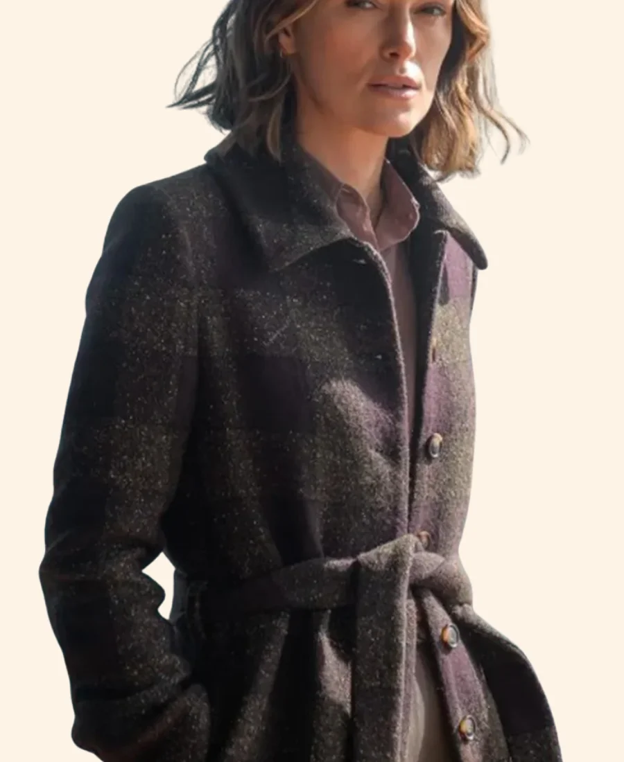 The Woman In Cabin 10 Keira Knightley Checked Coat Image