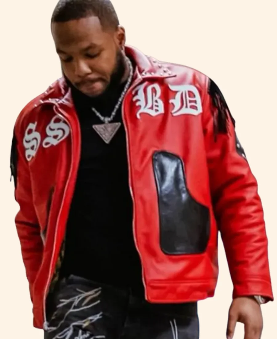Toronto Blue Jays Vladimir Guerrero Jr. Red Leather Jacket Front Image