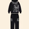 Trapstar X Ed Hardy DBD Tracksuit Hoodie Black Front