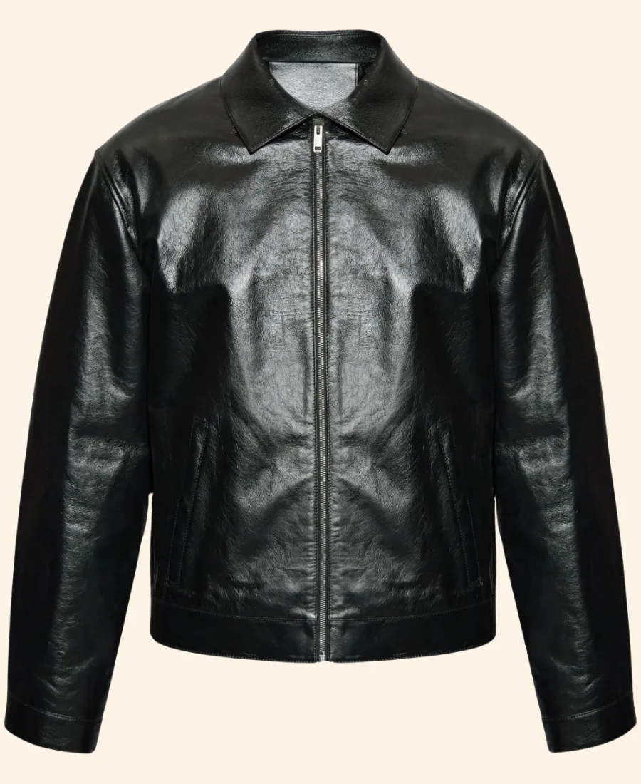 Travis Kelce Leather Jacket Front