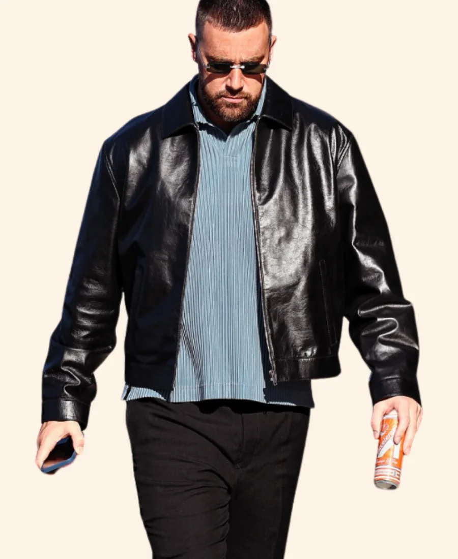 Travis Kelce Leather Jacket Image