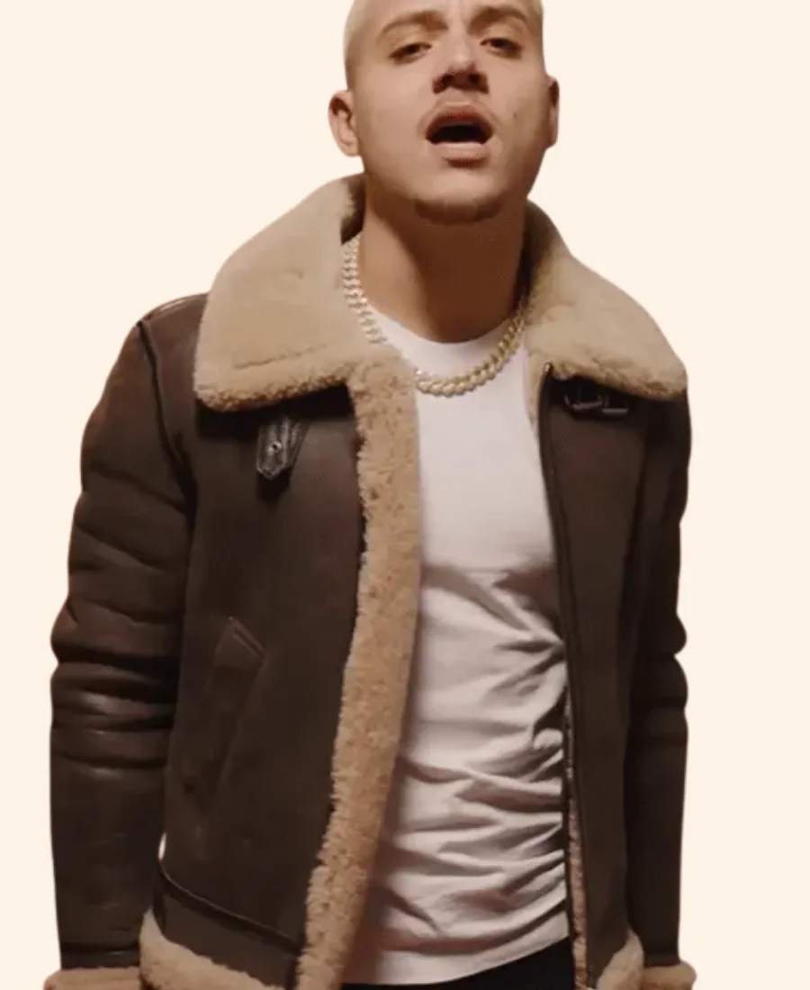 Tu Vois Comment PLK Brown Shearling Jacket Closure Front Image