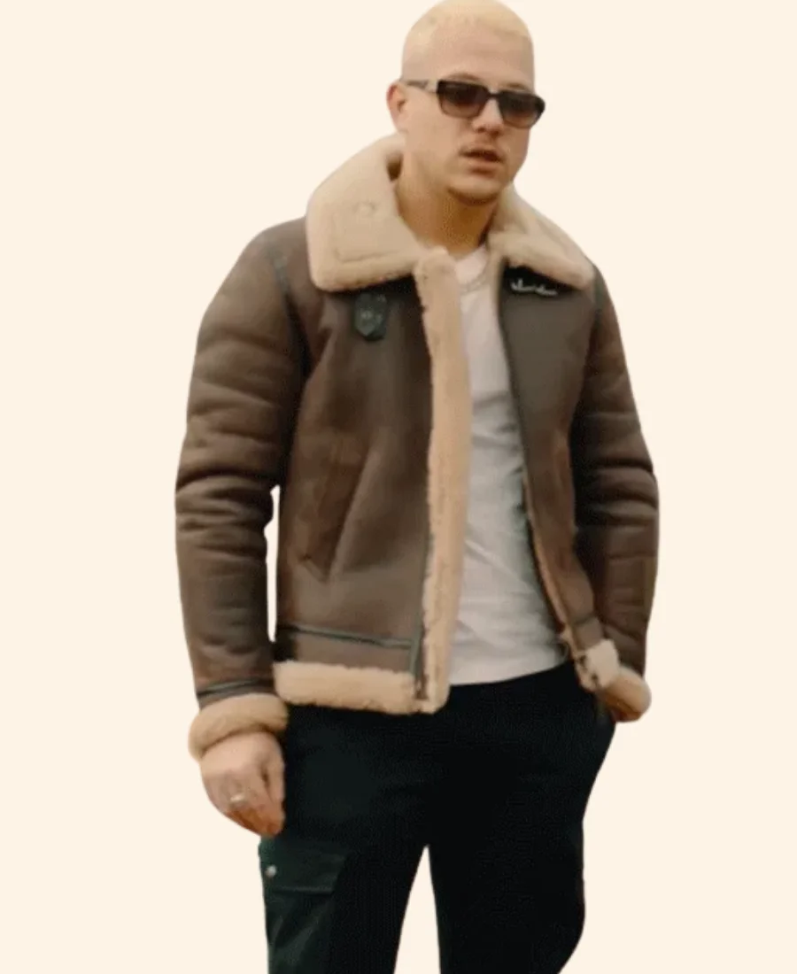 Tu Vois Comment PLK Brown Shearling Jacket Closure Image